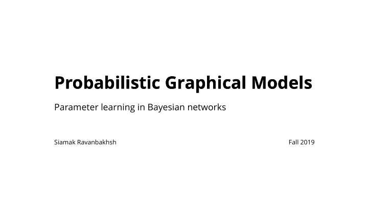 probabilistic graphical models probabilistic graphical