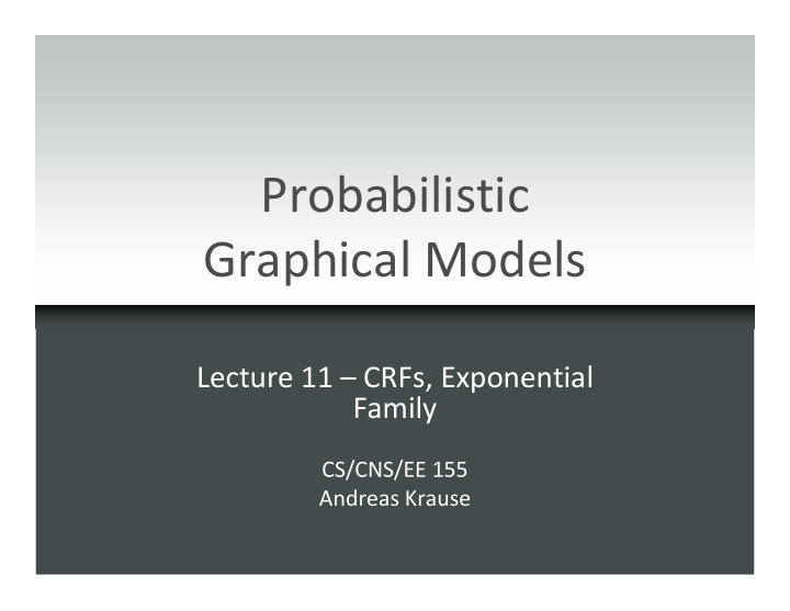 probabilistic graphical models