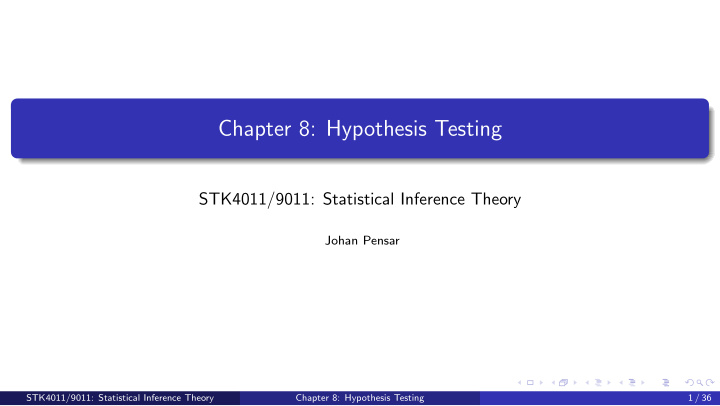 chapter 8 hypothesis testing