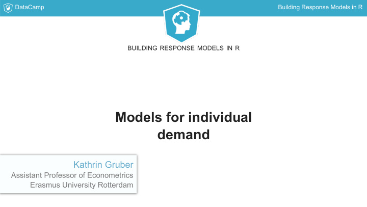 models for individual demand