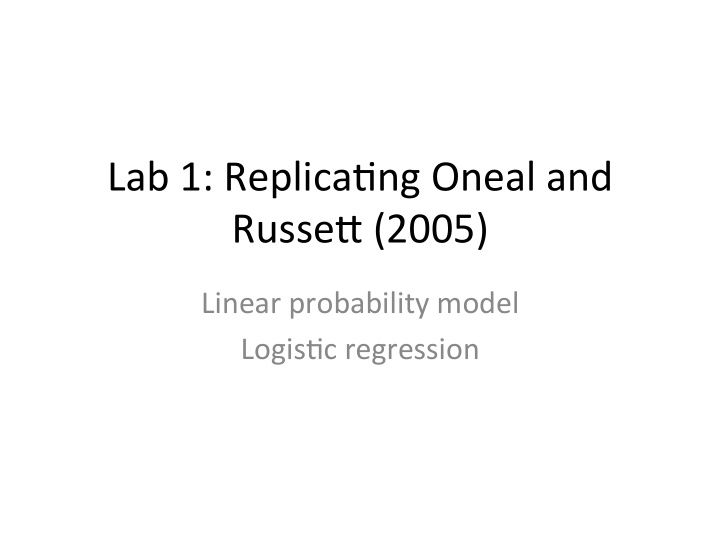lab 1 replica ng oneal and russe4 2005