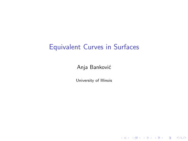 equivalent curves in surfaces