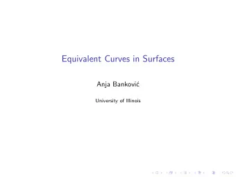 Equivalent Curves in Surfaces  Anja Bankovi  c  University of Illinois  Equivalent Curves Fix a