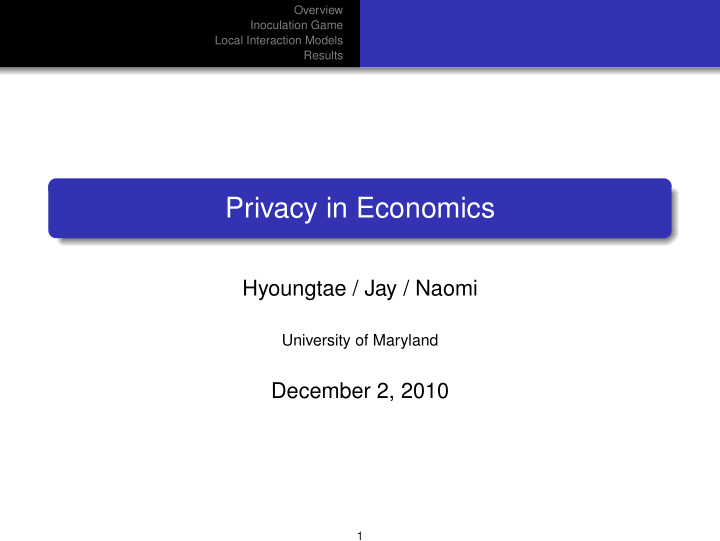 privacy in economics