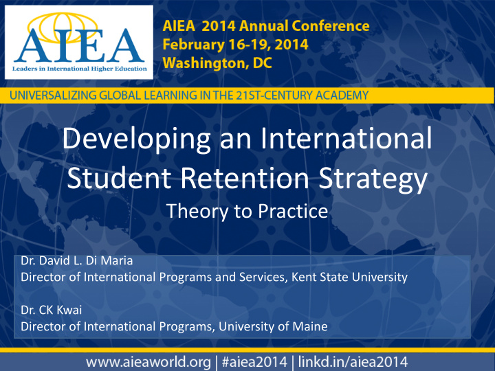 developing an international student retention strategy