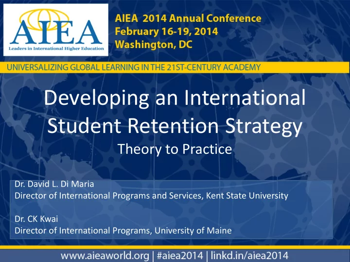 developing an international student retention strategy