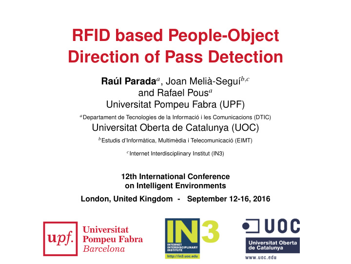 rfid based people object direction of pass detection