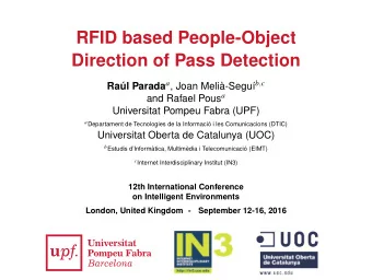 RFID based People-Object  Direction of Pass Detection Ral Parada a , Joan Meli-Segu b , c and