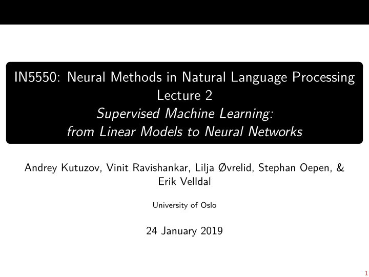 in5550 neural methods in natural language processing