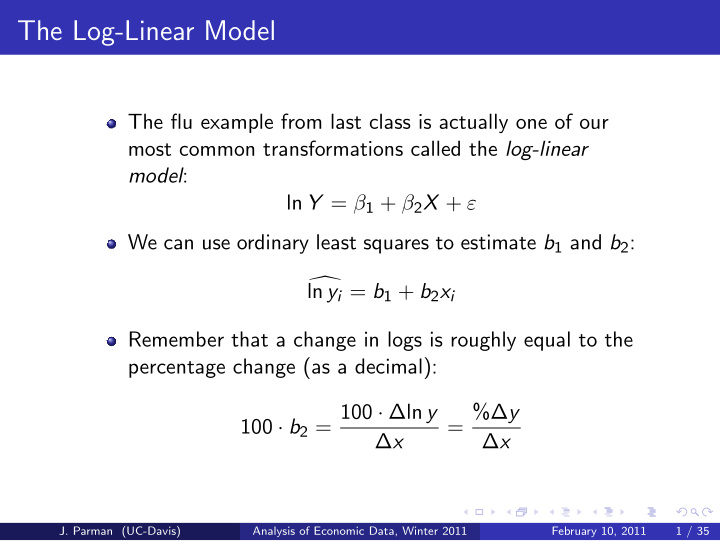 the log linear model
