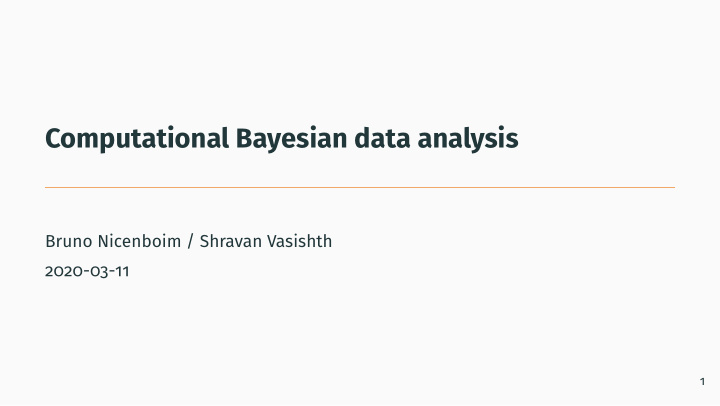 computational bayesian data analysis