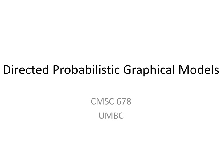 directed probabilistic graphical models