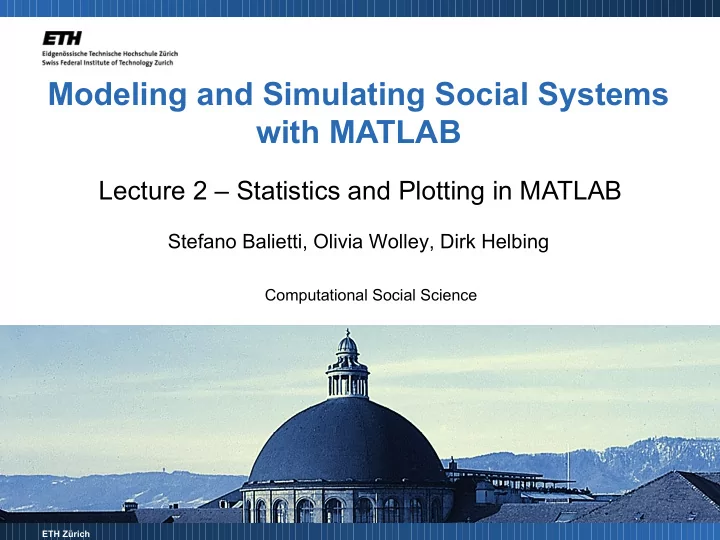 modeling and simulating social systems with matlab