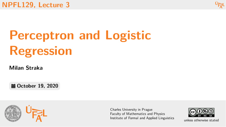 perceptron and logistic regression
