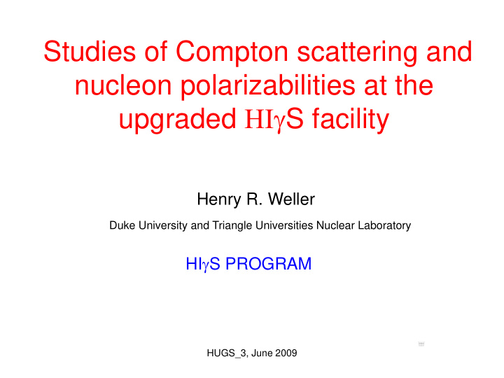 studies of compton scattering and nucleon