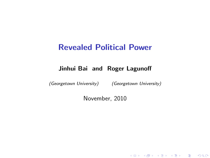 revealed political power