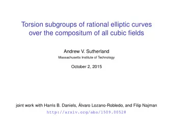 Torsion subgroups of rational elliptic curves  over the compositum of all cubic fields  Andrew V.