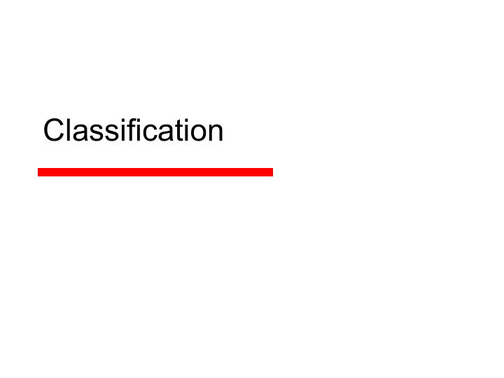 classification classification and prediction