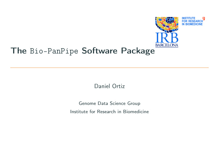 the bio panpipe software package