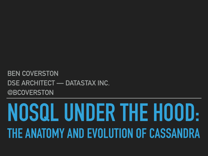 nosql under the hood