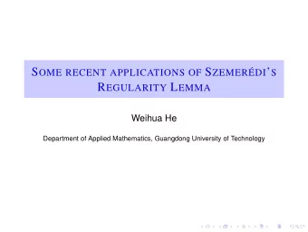 E XTREMAL CASE 1 Extremal Case 1 : There exists a balanced partition of V ( G ) into V 1 and V 2