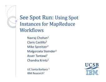 Data Analy/c Cloud  Instance Op/ons  MapReduce  Spot Instances  Evalua/on  Data