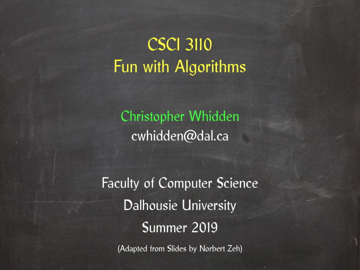 csci 3110 fun with algorithms