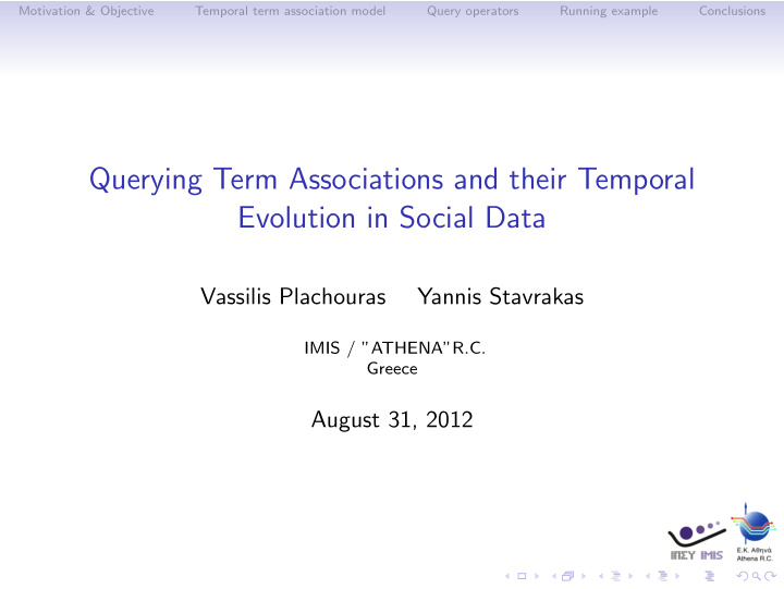 querying term associations and their temporal evolution