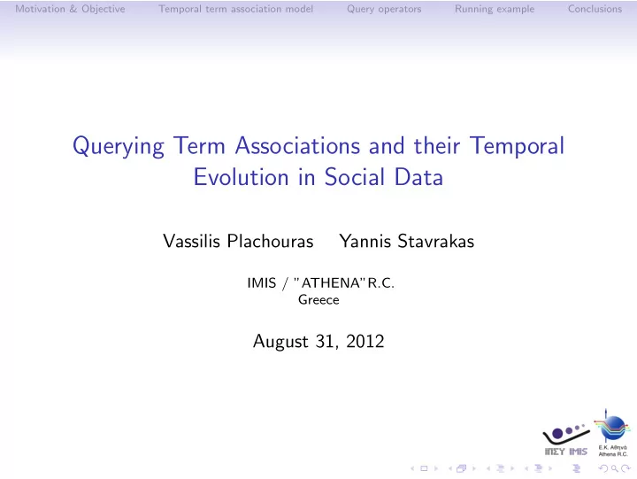querying term associations and their temporal evolution
