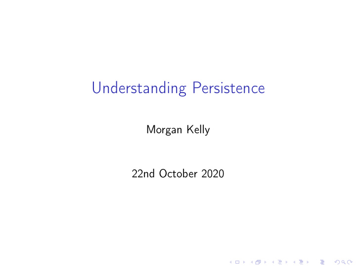 understanding persistence