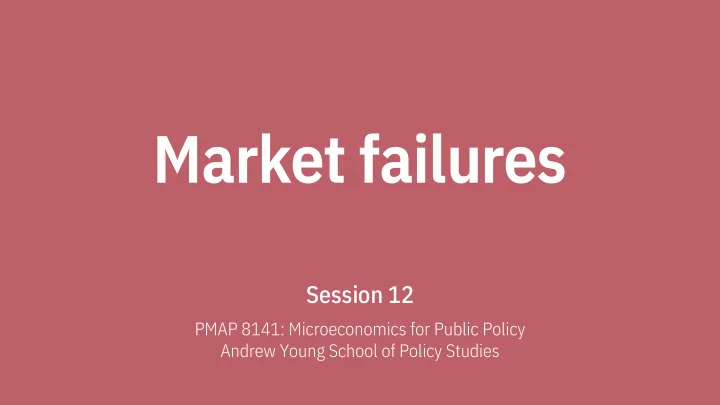 ma mark rket et f failures ures