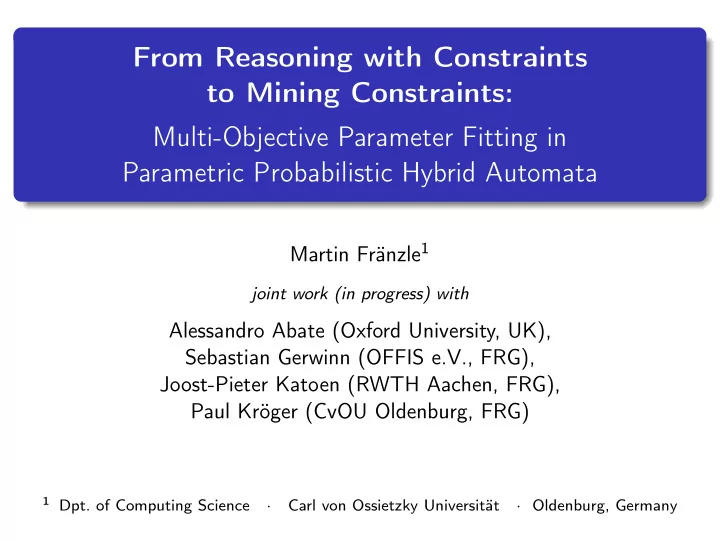 from reasoning with constraints to mining constraints