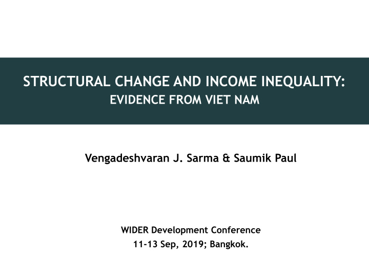 structural change and income inequality