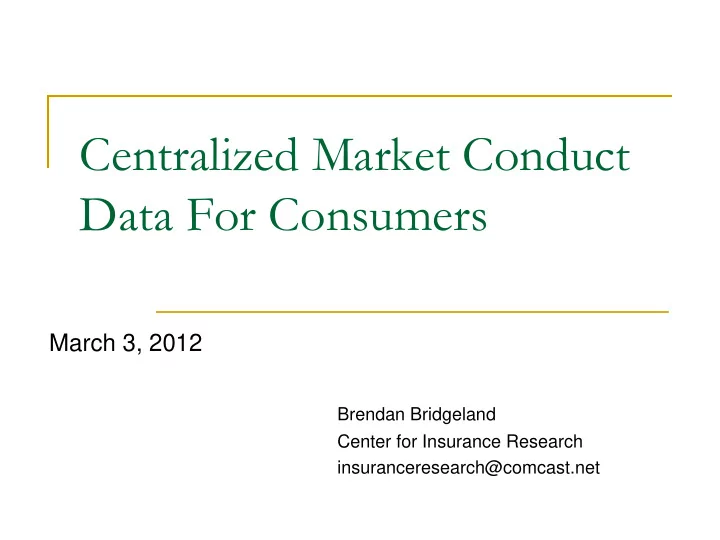 centralized market conduct