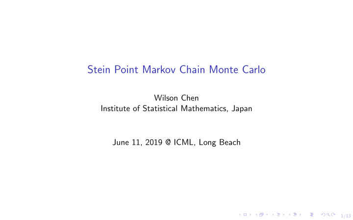 stein point markov chain monte carlo