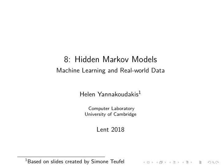 8 hidden markov models