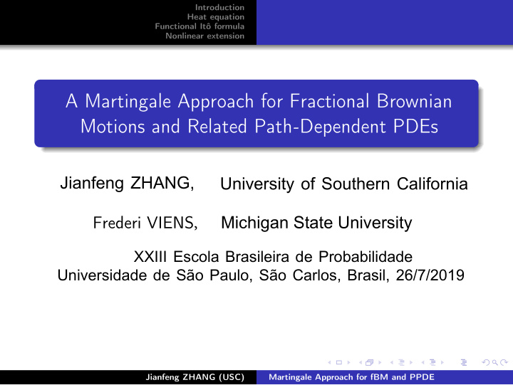a martingale approach for fractional brownian motions and
