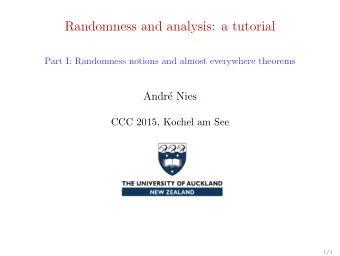 Randomness and analysis: a tutorial  Part I: Randomness notions and almost everywhere theorems