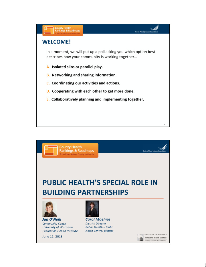 public health s special role in building partnerships