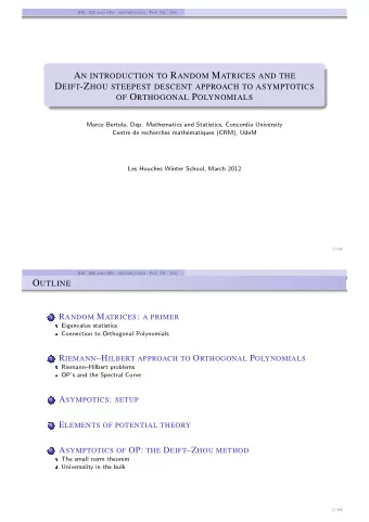 L EMMA 1.1 In each (square) case the Lebesgue measure is invariant under conjugation : d M = d (