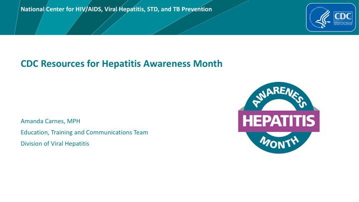cdc resources for hepatitis awareness month