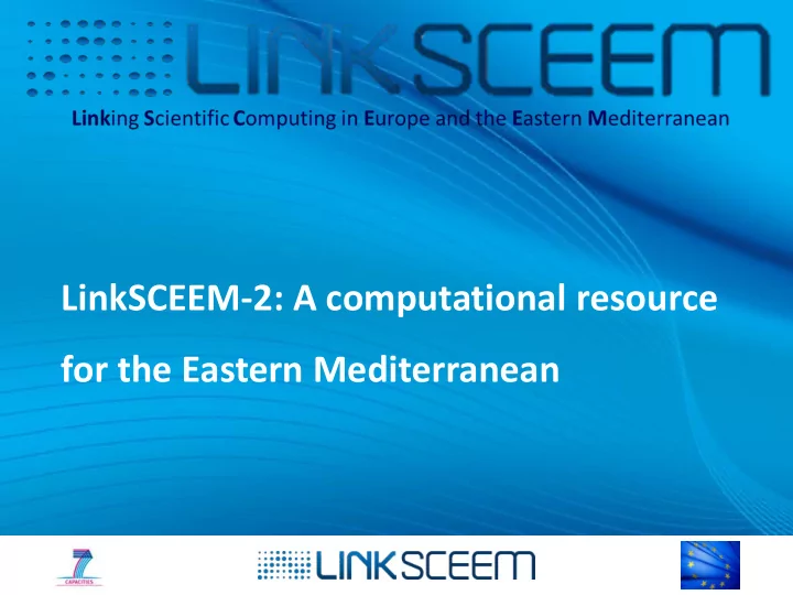 for the eastern mediterranean how it all began fp7 under