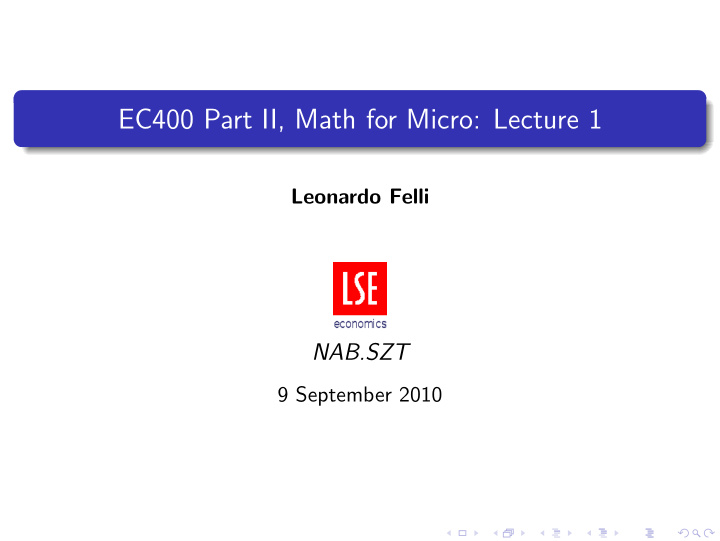 ec400 part ii math for micro lecture 1