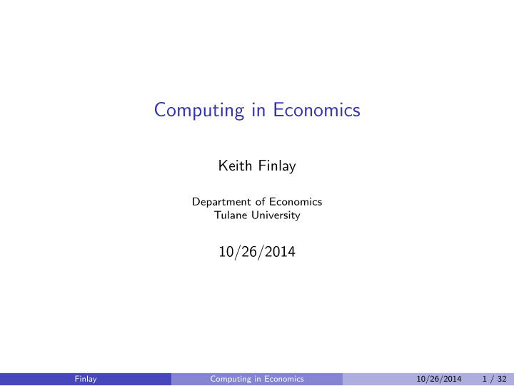 computing in economics