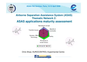 ASAS applications maturity assessment  Operational concept  4  3  Benefits &amp;  Transition issues