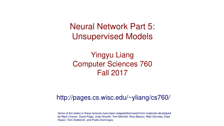 neural network part 5 unsupervised models