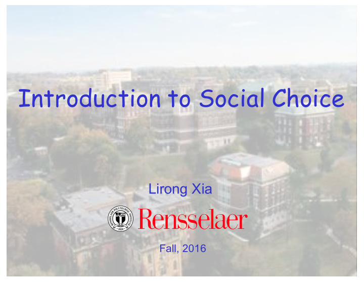 introduction to social choice