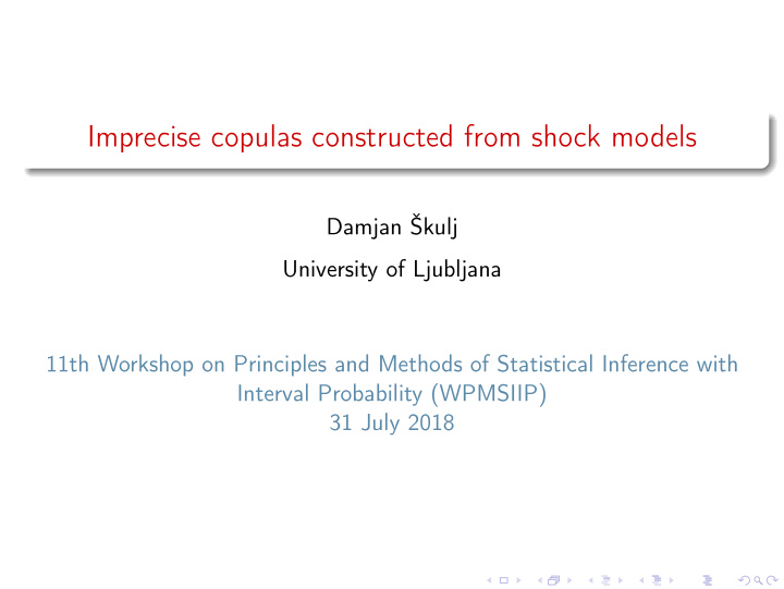 imprecise copulas constructed from shock models