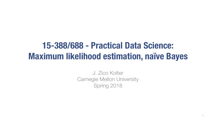 15 388 688 practical data science maximum likelihood