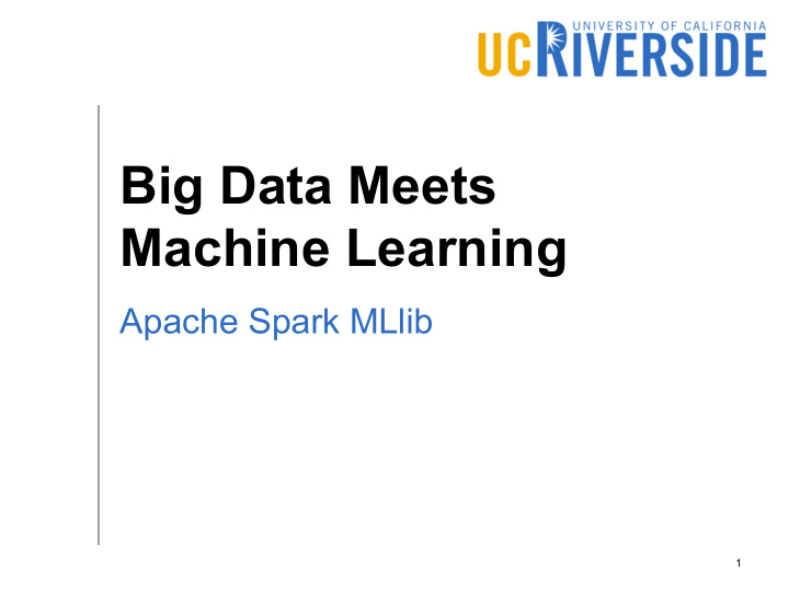 big data meets machine learning